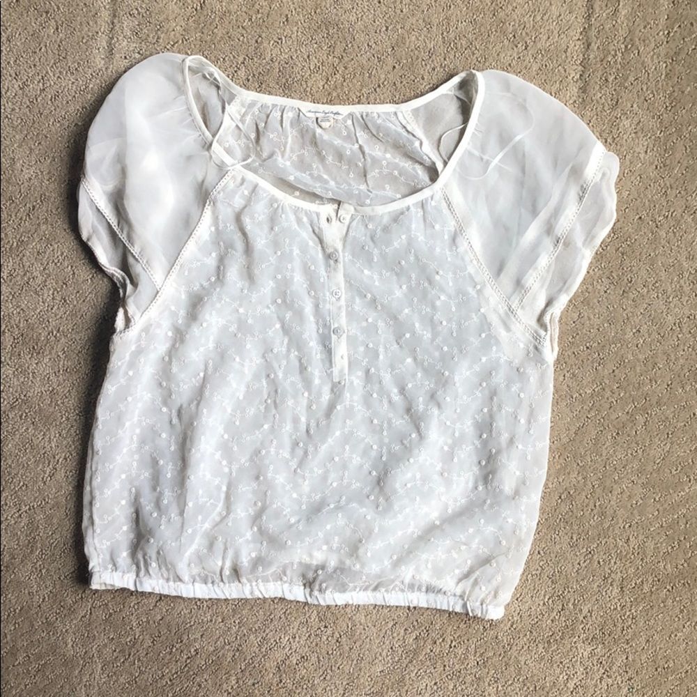 Hollister White Lace shirts with Buttons